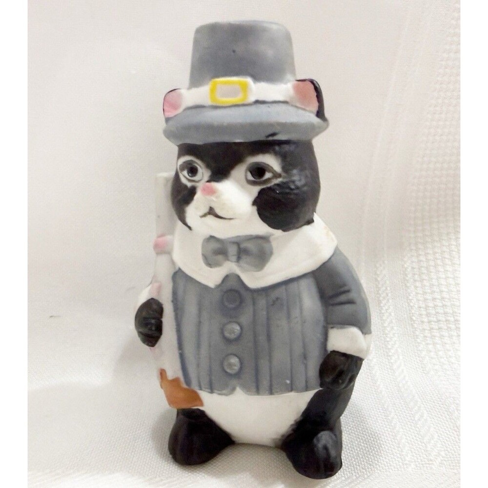 Vintage Brinn’s Pilgrim Skunk Figurine Thanksgiving Black White Cat Pittsburgh